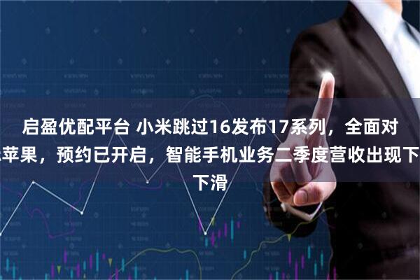 启盈优配平台 小米跳过16发布17系列，全面对标苹果，预约已开启，智能手机业务二季度营收出现下滑